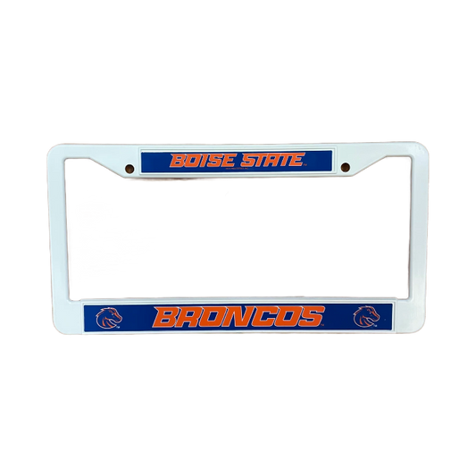 Boise State Broncos Rico Plastic License Plate Frame (White/Blue)