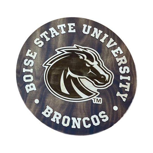 Boise State Broncos Timeless Etchings Round Wooden Sign