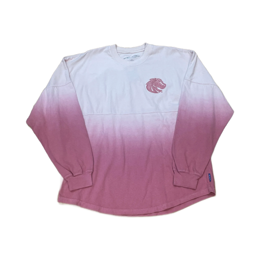 Boise State Broncos Spirit Jersey Unisex Oversized Gradient Crewneck (Pink)