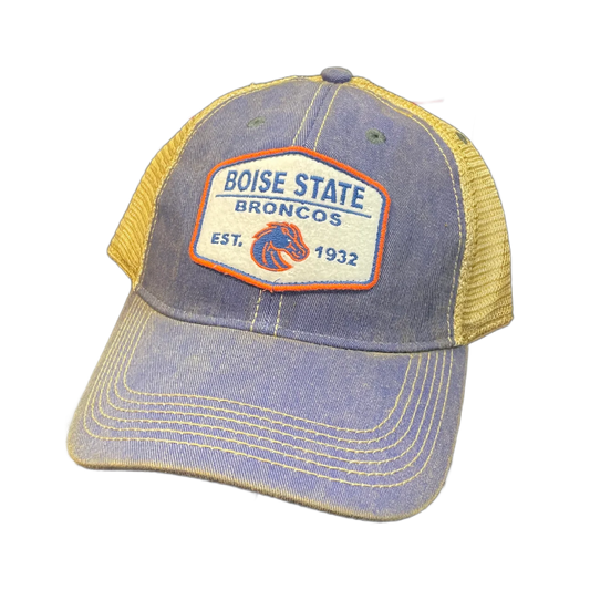 Boise State Broncos Legacy Rustic Trucker Snapback Hat (Blue)
