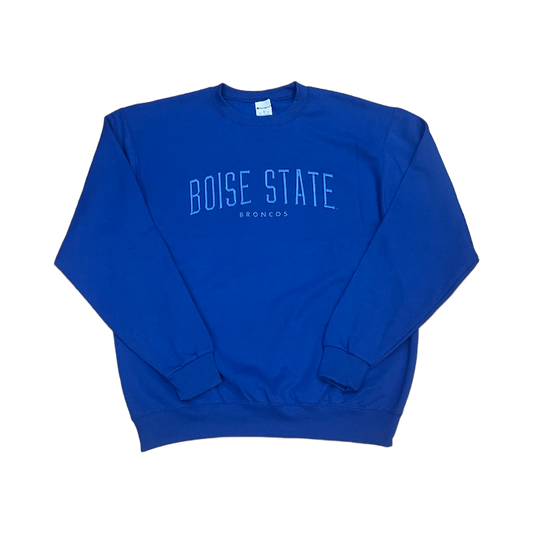 Boise State Broncos Champion Unisex Oversized Crewneck Sweatshirt (Blue)