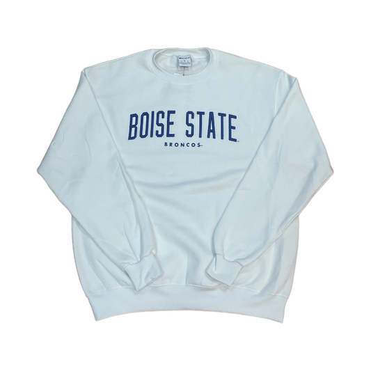 Boise State Broncos Champion Unisex Oversized Crewneck Sweatshirt (White)