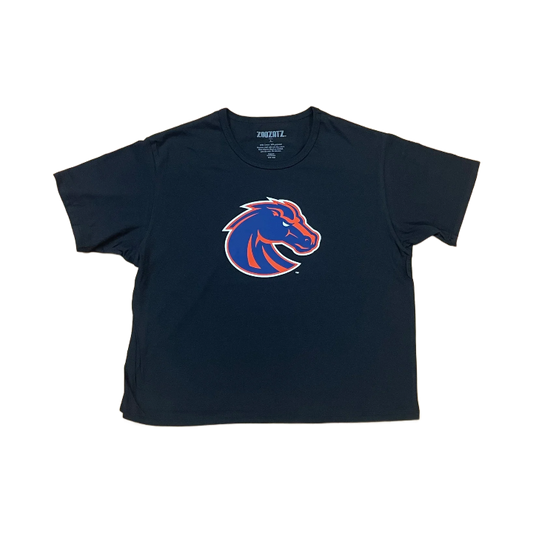 Boise State Broncos ZooZatz Women's Bronco Cropped T-Shirt (Black)