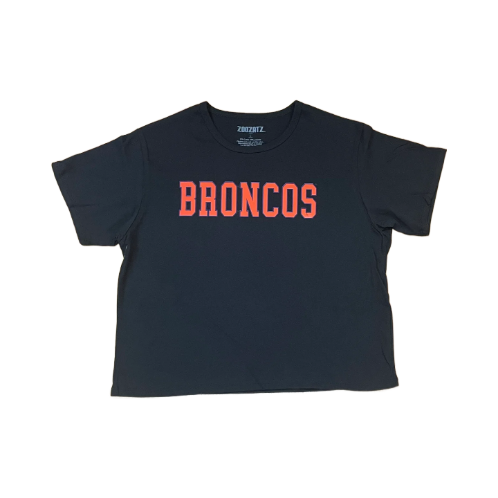 Boise State Broncos ZooZatz Women's Cropped T-Shirt (Black)