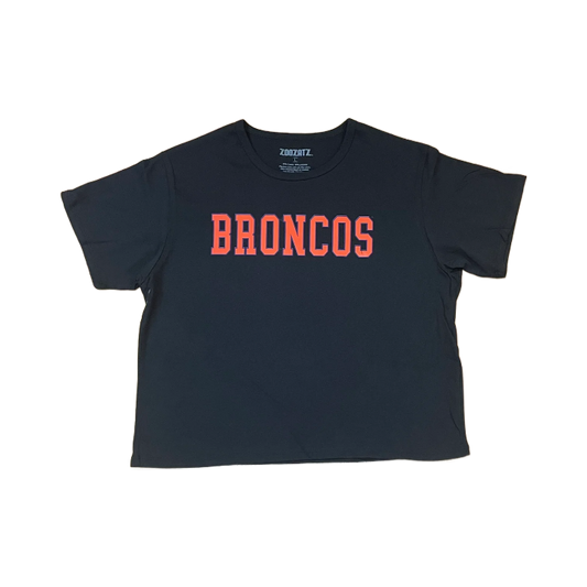 Boise State Broncos ZooZatz Women's Cropped T-Shirt (Black)