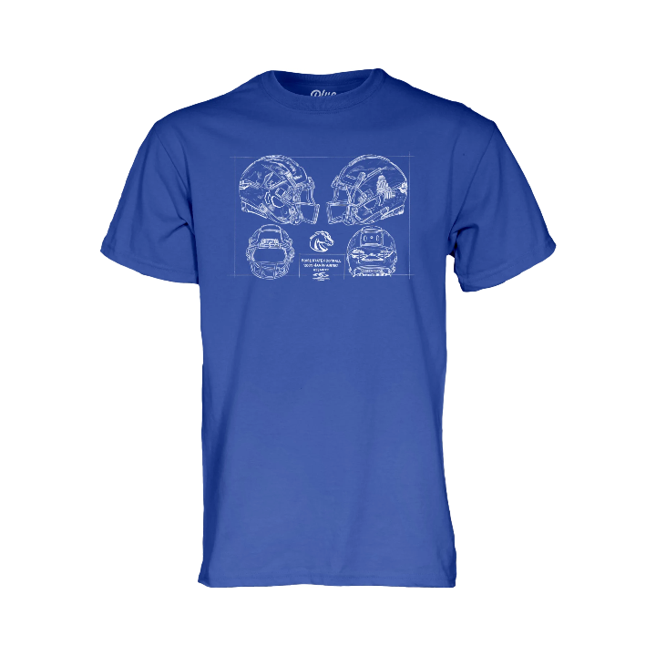 Boise State Broncos Blue84 Men's Helemt T-Shirt (Blue) (Copy)