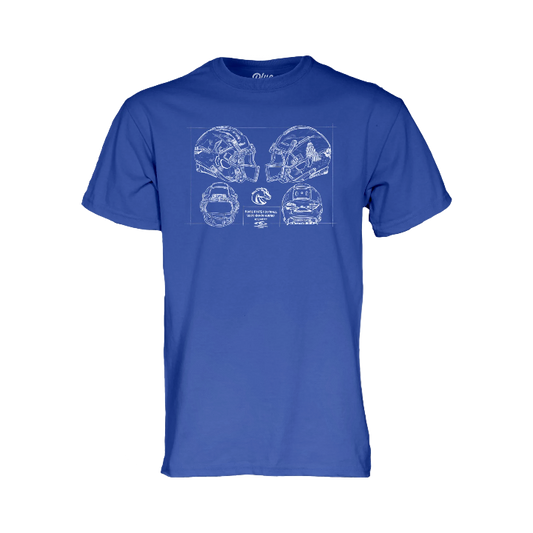 Boise State Broncos Blue84 Men's Helemt T-Shirt (Blue) (Copy)