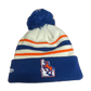 Boise State Broncos New Era Retro Striped Pom Beanie (Cream/Blue)