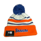Boise State Broncos New Era Retro Striped Pom Beanie (Cream/Orange)