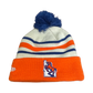 Boise State Broncos New Era Retro Striped Pom Beanie (Cream/Orange)