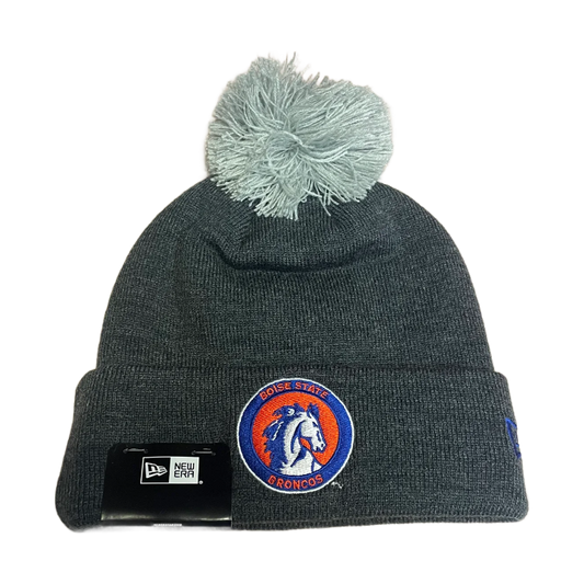 Boise State Broncos New Era Throwback Pom Beanie (Charcoal)