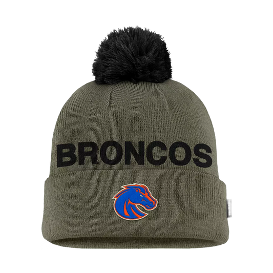 Boise State Broncos Nike 2025 Military Appreciation Pom Beanie (Olive)