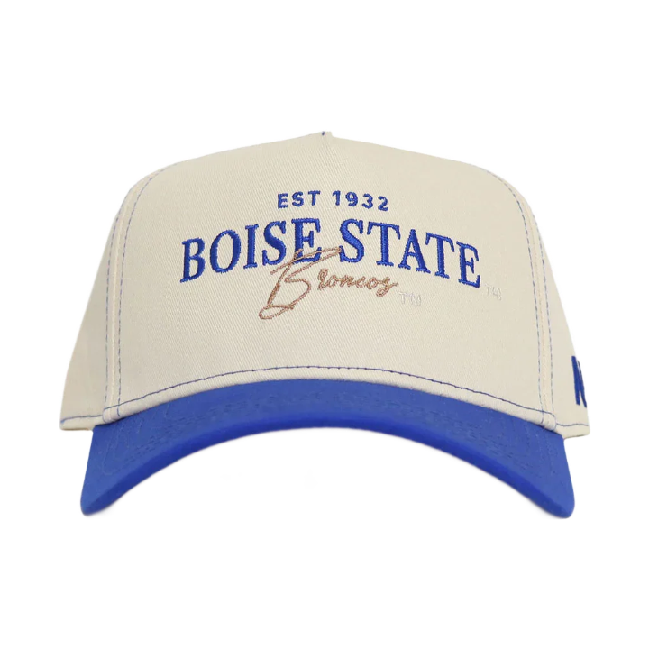 Boise State Broncos No Rivals Vintage Snapback Hat (Cream/Blue)