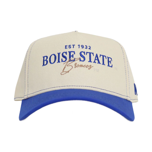 Boise State Broncos No Rivals Vintage Snapback Hat (Cream/Blue)