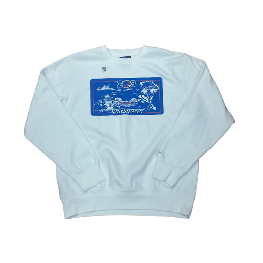 Boise State Broncos Blue84 Men's 208 Crewneck Sweatshirt (White)