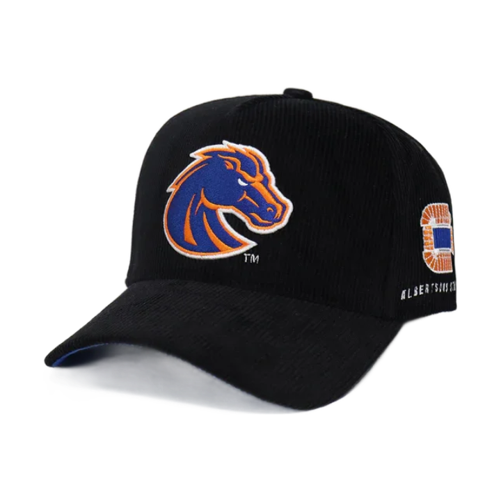 Boise State Broncos Woodn Grail Corduroy A-Frame Snapback Hat (Black)