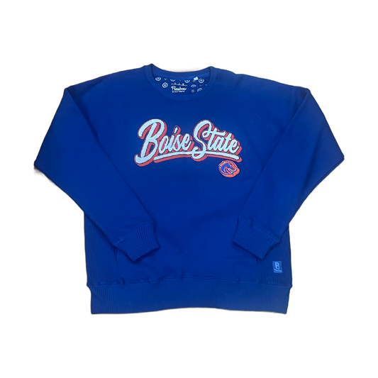Boise State Broncos Pressbox Women's Crewneck Sweatshirt (Blue)