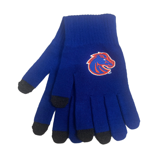 Boise State Broncos Logo Fit Texting Gloves (Blue)