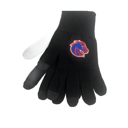 Boise State Broncos Logo Fit Texting Gloves (Black)