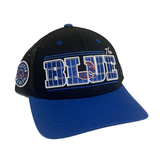 Boise State Broncos CapX The Blue Snapback Trucker Hat (Black/Blue)