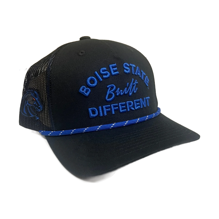 Boise State Broncos CapX Built Different Rope Snapback Trucker Hat (Black)