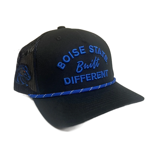 Boise State Broncos CapX Built Different Rope Snapback Trucker Hat (Black)
