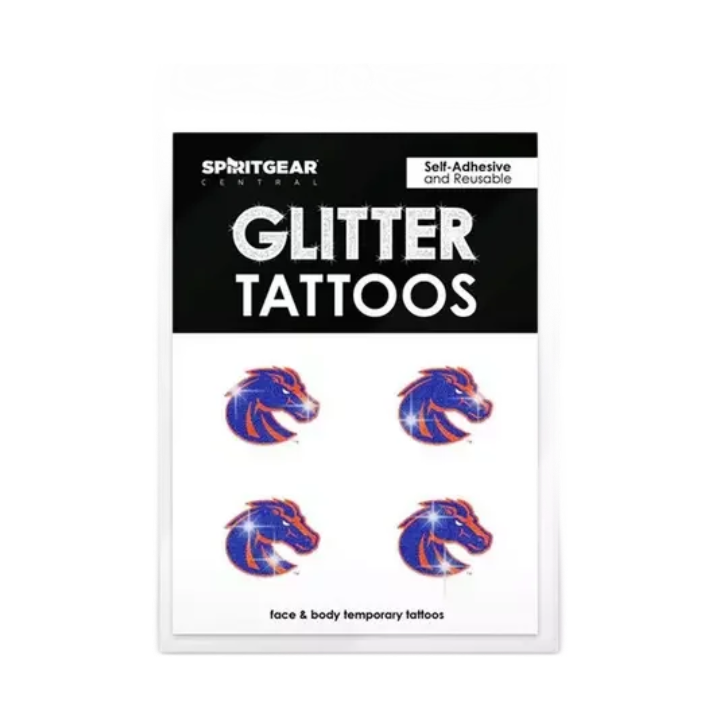 Boise State Broncos Spirit Gear Central Glitter Tattoos