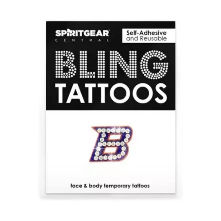 Boise State Broncos Spirit Gear Central Bling Tattoo