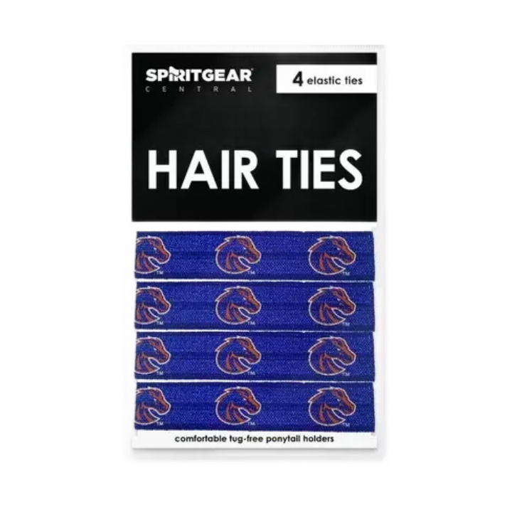 Boise State Broncos Spirit Gear Central Hair Ties 4-Pack (Blue)