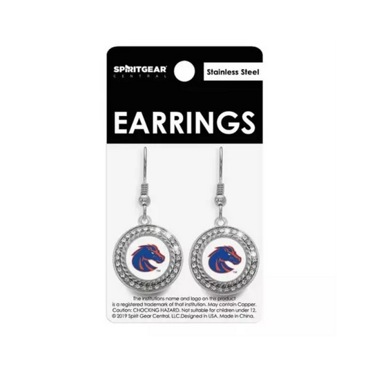 Boise State Broncos Spirit Gear Central Stainless Steel Dangle Earrings
