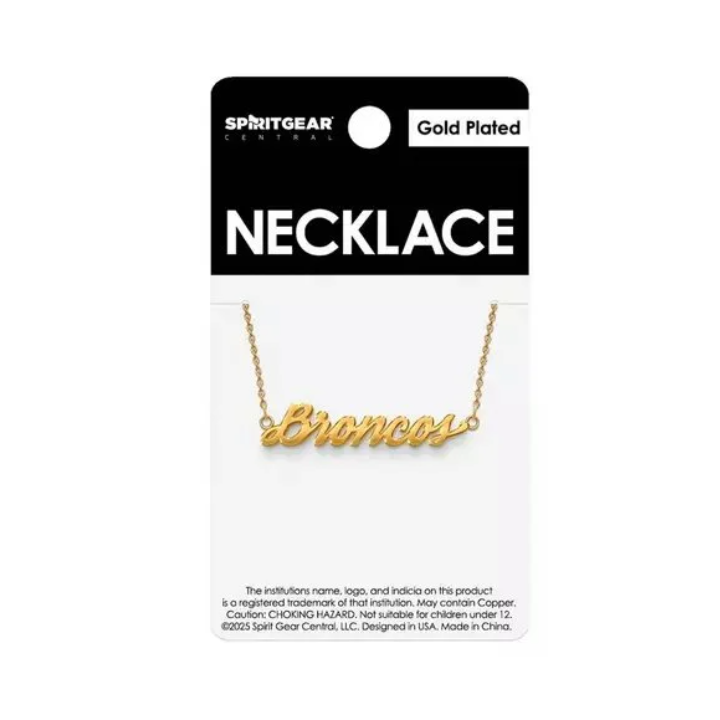 Boise State Broncos Spirit Gear Central Gold Plated Necklace