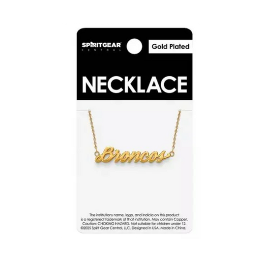 Boise State Broncos Spirit Gear Central Gold Plated Necklace