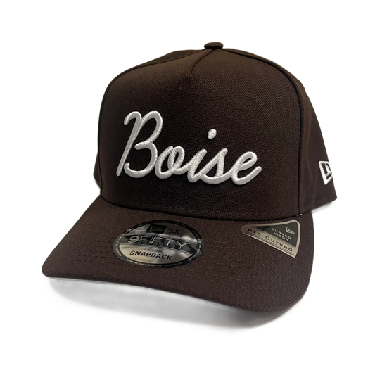 New Era Script Boise 9Fifty A-Frame Snapback Hat (Burnt Wood)