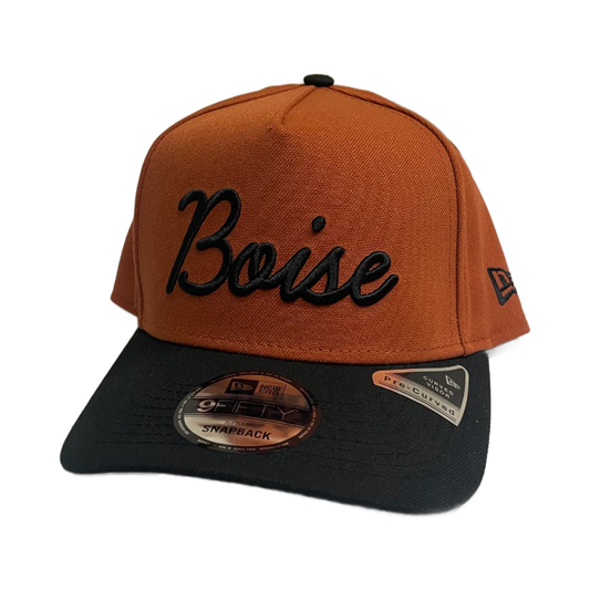 New Era Script Boise 9Fifty A-Frame Snapback Hat (Rust/Black)
