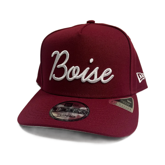 New Era Script Boise 9Fifty A-Frame Snapback Hat (Cardinal)