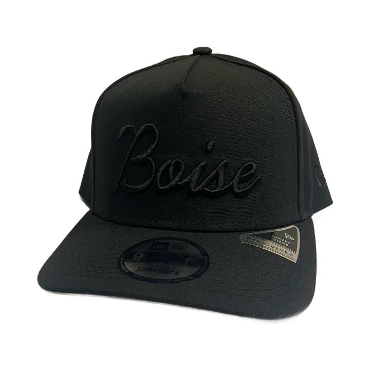 New Era Tonal Script Boise 9Fifty A-Frame Snapback Hat (Black)