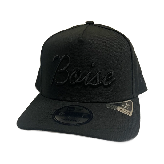 New Era Tonal Script Boise 9Fifty A-Frame Snapback Hat (Black)