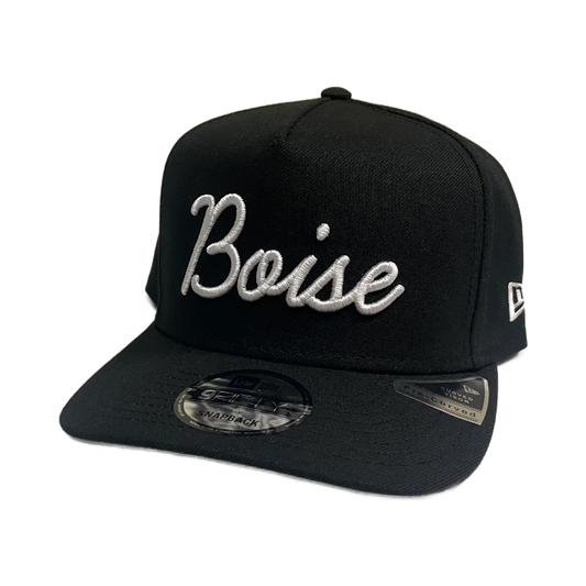 New Era Script Boise 9Fifty A-Frame Snapback Hat (Black)