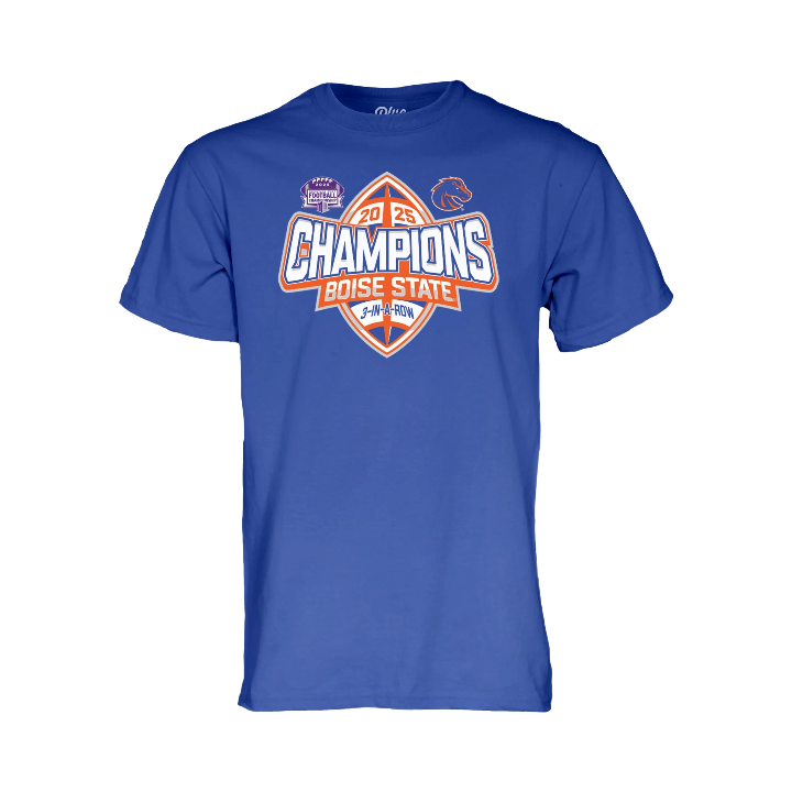 Boise State Broncos 2025 Mountain West Champions 3 in a Row T-Shirt