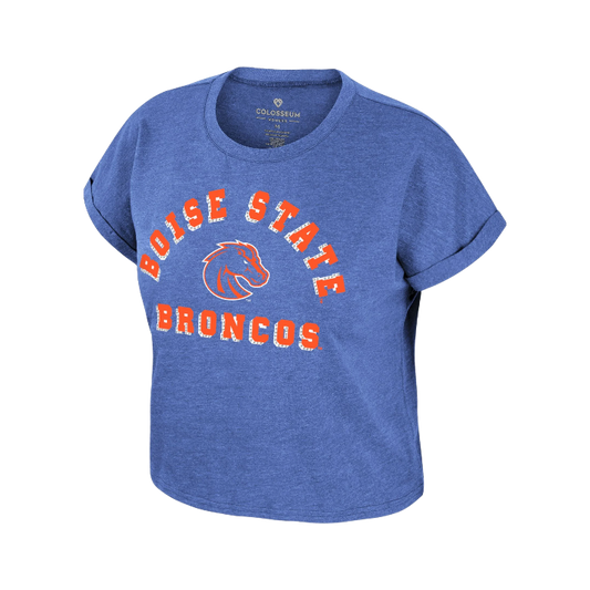 Boise State Broncos Colosseum Women's Shadow Cropped T-Shirt (Blue)