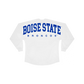 Boise State Broncos Women's Spirit Jersey Oversized Long Sleeve T-Shirt (White)