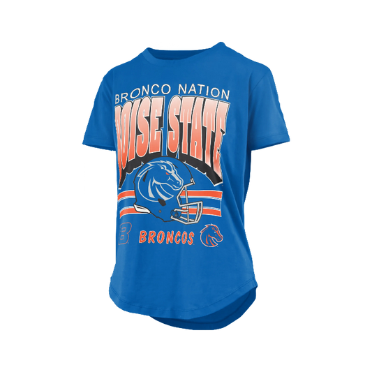 Boise State Broncos Pressbox Women's "Bronco Nation" T-Shirt (Blue)