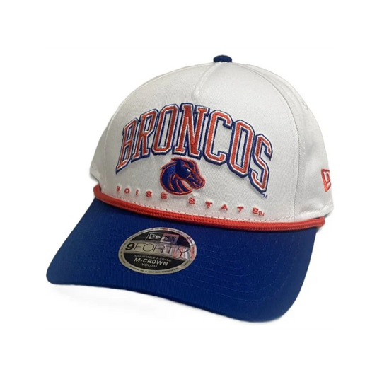 Boise State Broncos New Era Youth 9Forty M-Crown Snapback Hat (White/Blue)