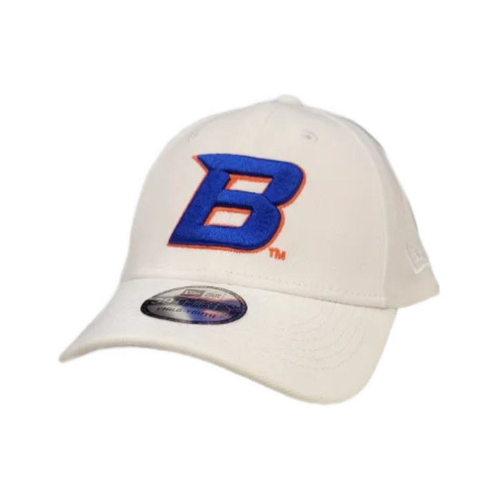 Boise State Broncos New Era Youth "B" 39Thirty Flex Fit Hat (White)