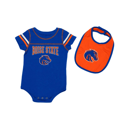 Boise State Broncos Colosseum Infant Onesie & Bib Set (Blue/Orange)