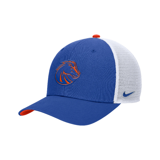 Boise State Broncos Nike Bronco Rise Snapback Trucker Hat (Blue)