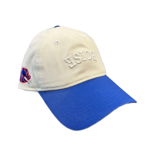 Boise State Broncos New Era Upside Down Cream "Boise" 9Twenty Adjustable Hat (Cream/Blue)