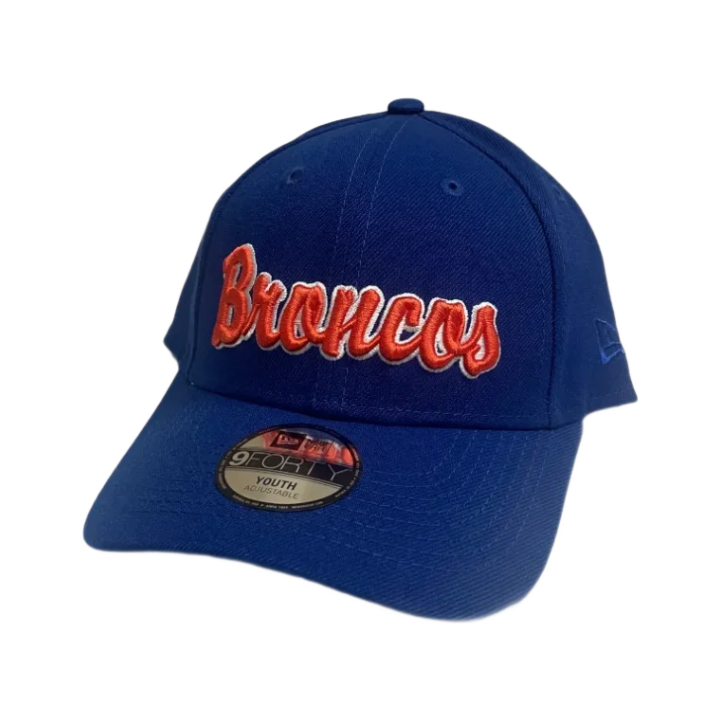 Boise State Broncos New Era Youth Script 9Forty Velcro Hat (Blue)