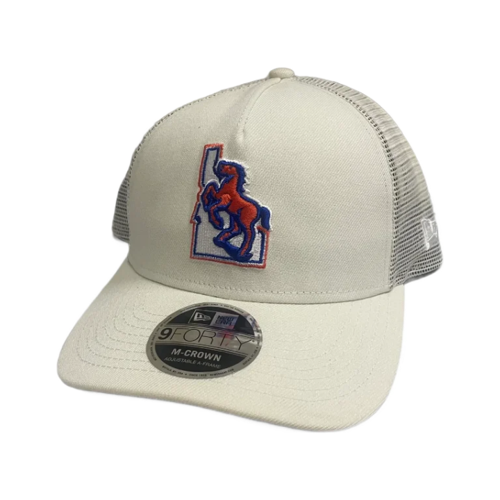 Boise State Broncos New Era Vault 9Forty M-Crown Snapback Trucker Hat (Cream)