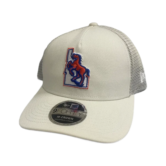 Boise State Broncos New Era Vault 9Forty M-Crown Snapback Trucker Hat (Cream)